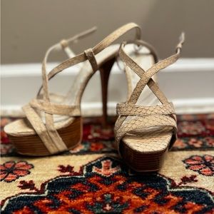 Faux Reptile strappy Alice + Olivia platform stiletto heels